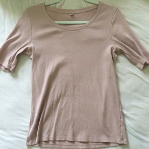 Uniqlo Ribbed Cotton Boatneck Tee